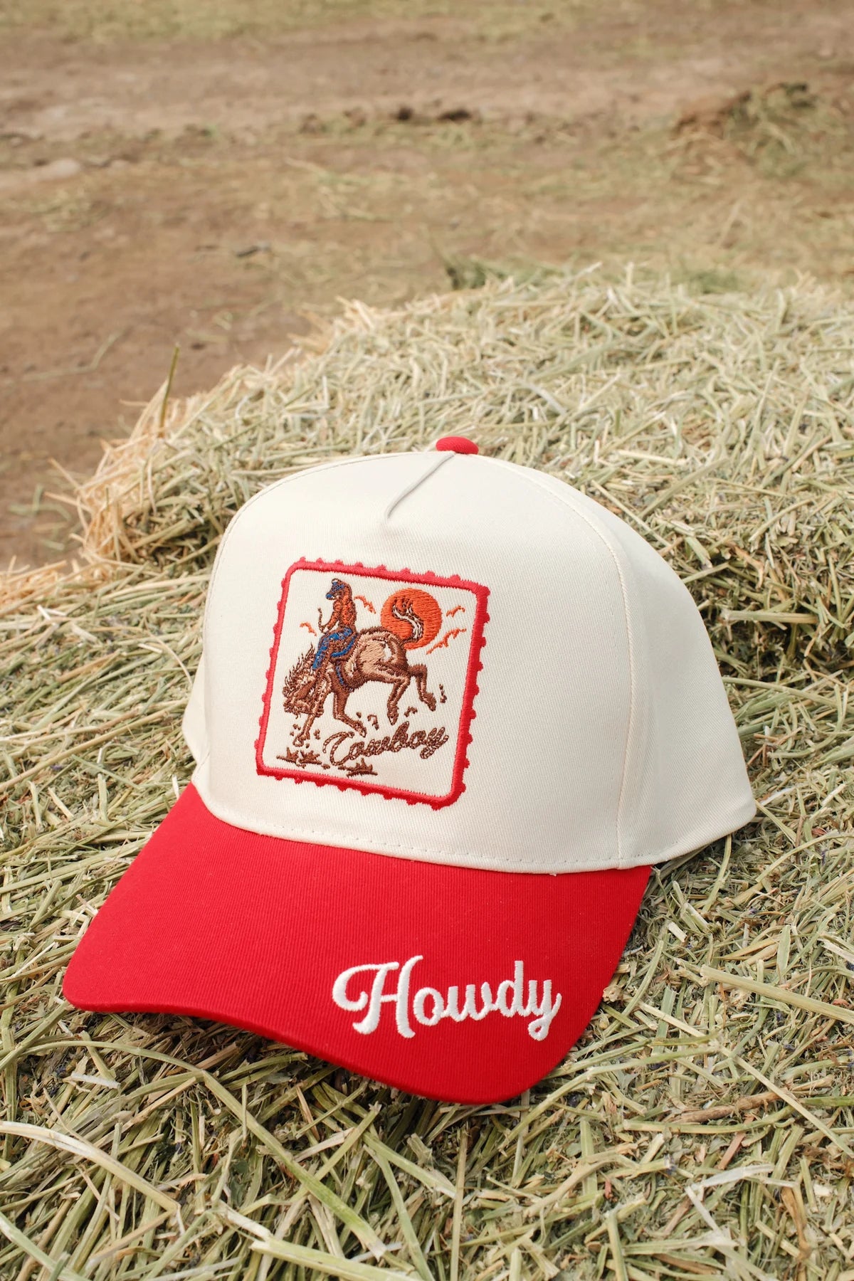 WC / Cowboy Howdy Trucker Hat (Red)