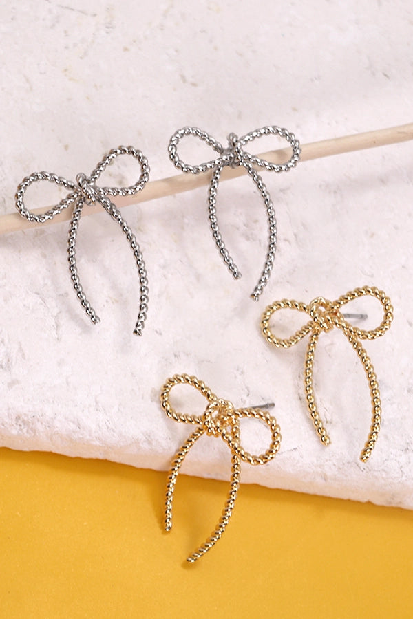 WC / Bow Rope Chain Earrings (2 Colors)