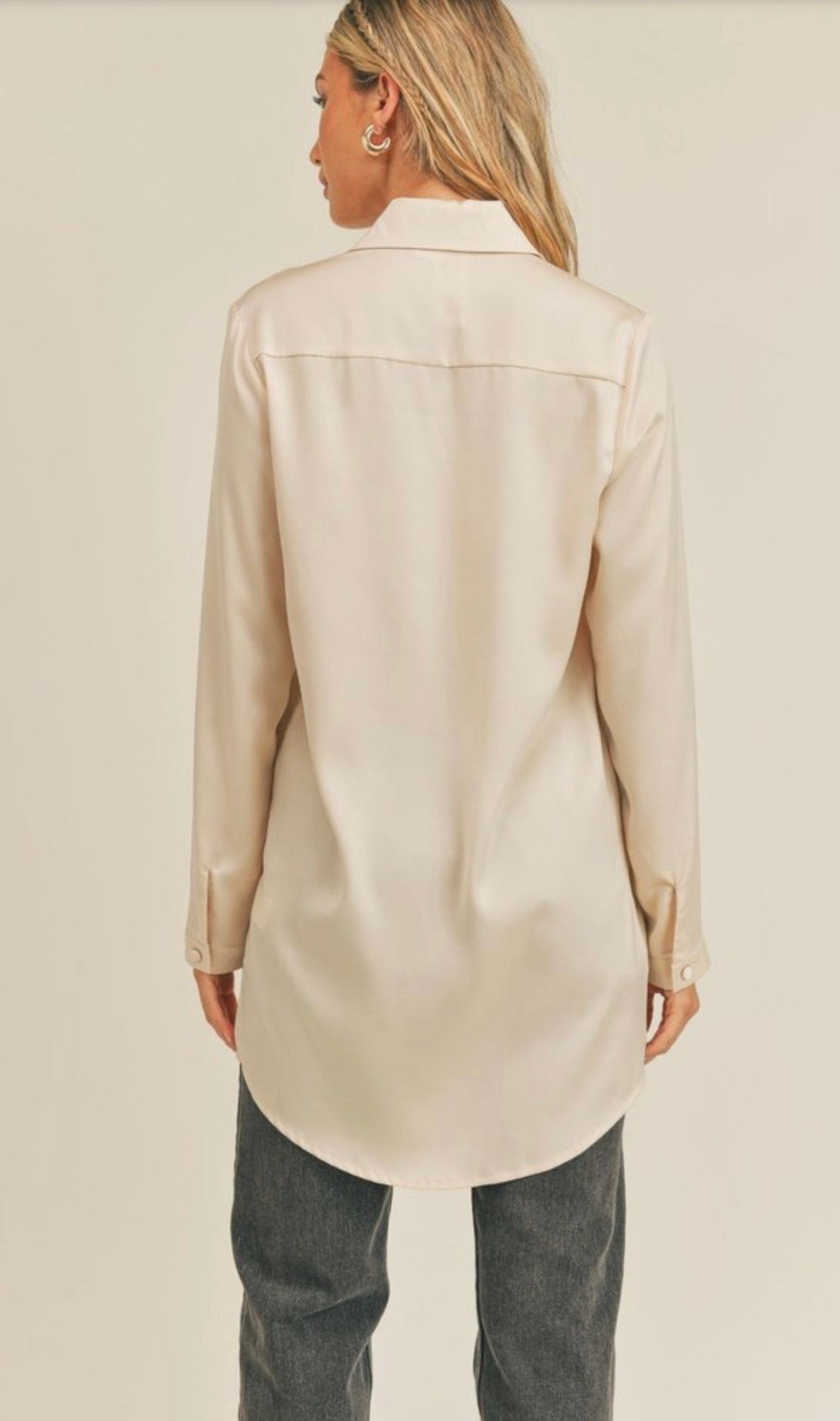 Sadie & Sage / Bianca Satin Long Shirt