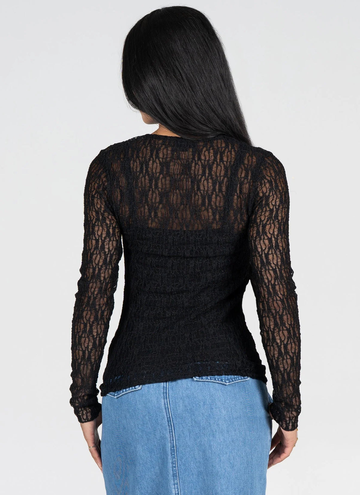 C’est Moi / Stretch Lace Longsleeve (2 Colors)