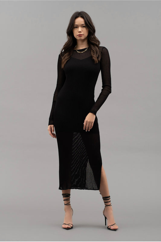 WC Sheer Knit Midi Dress