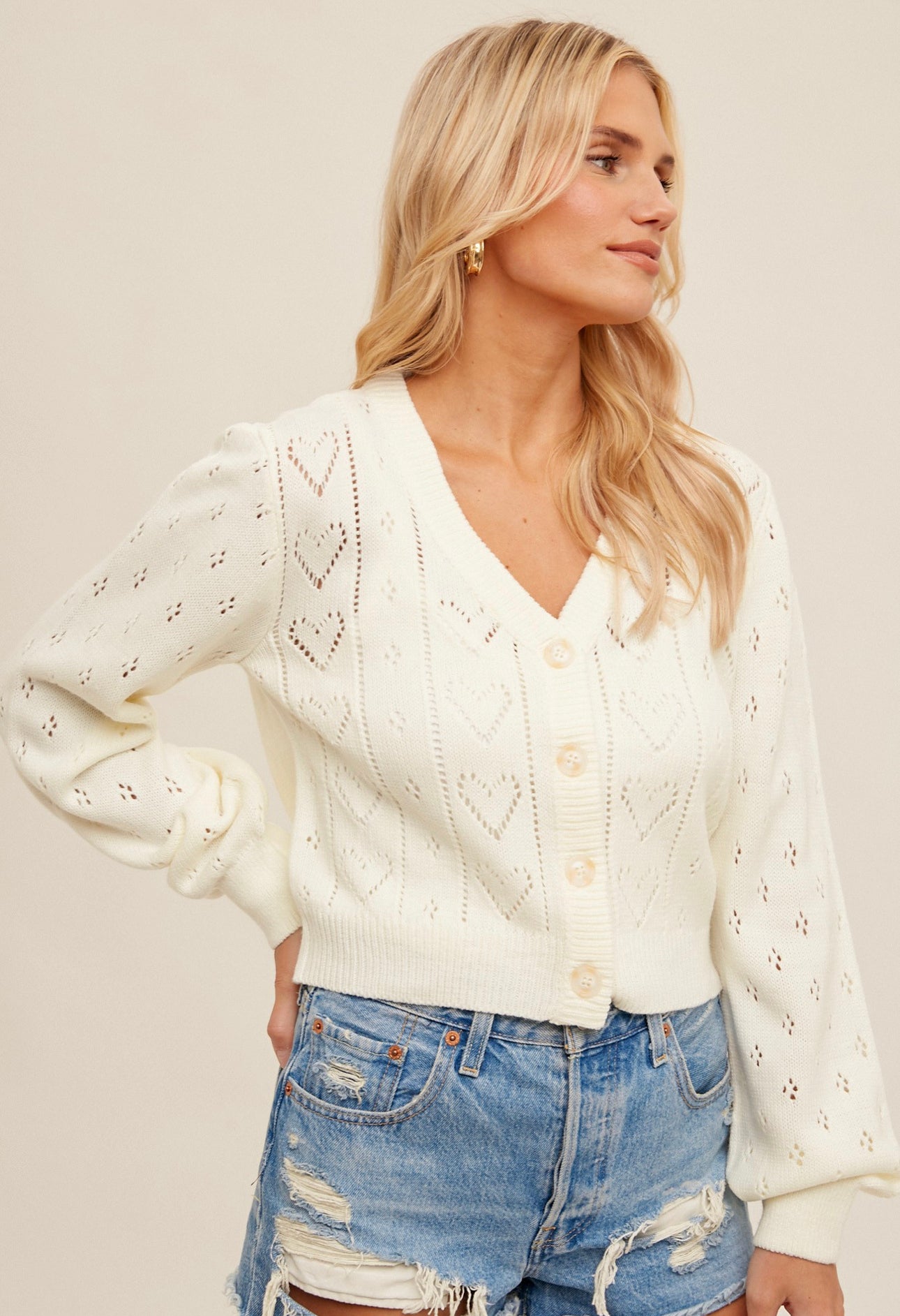 WC Heart Knit Cardigan