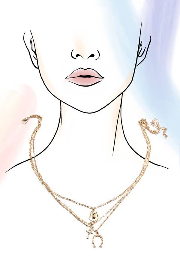 WC / Horseshoe Trio Necklace