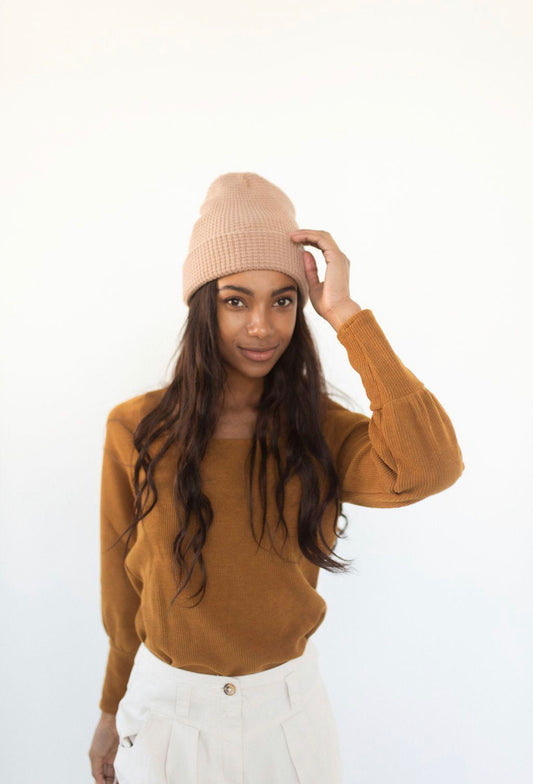 Gigi Pip / Marsh Waffle Knit Beanie (4 Colors)