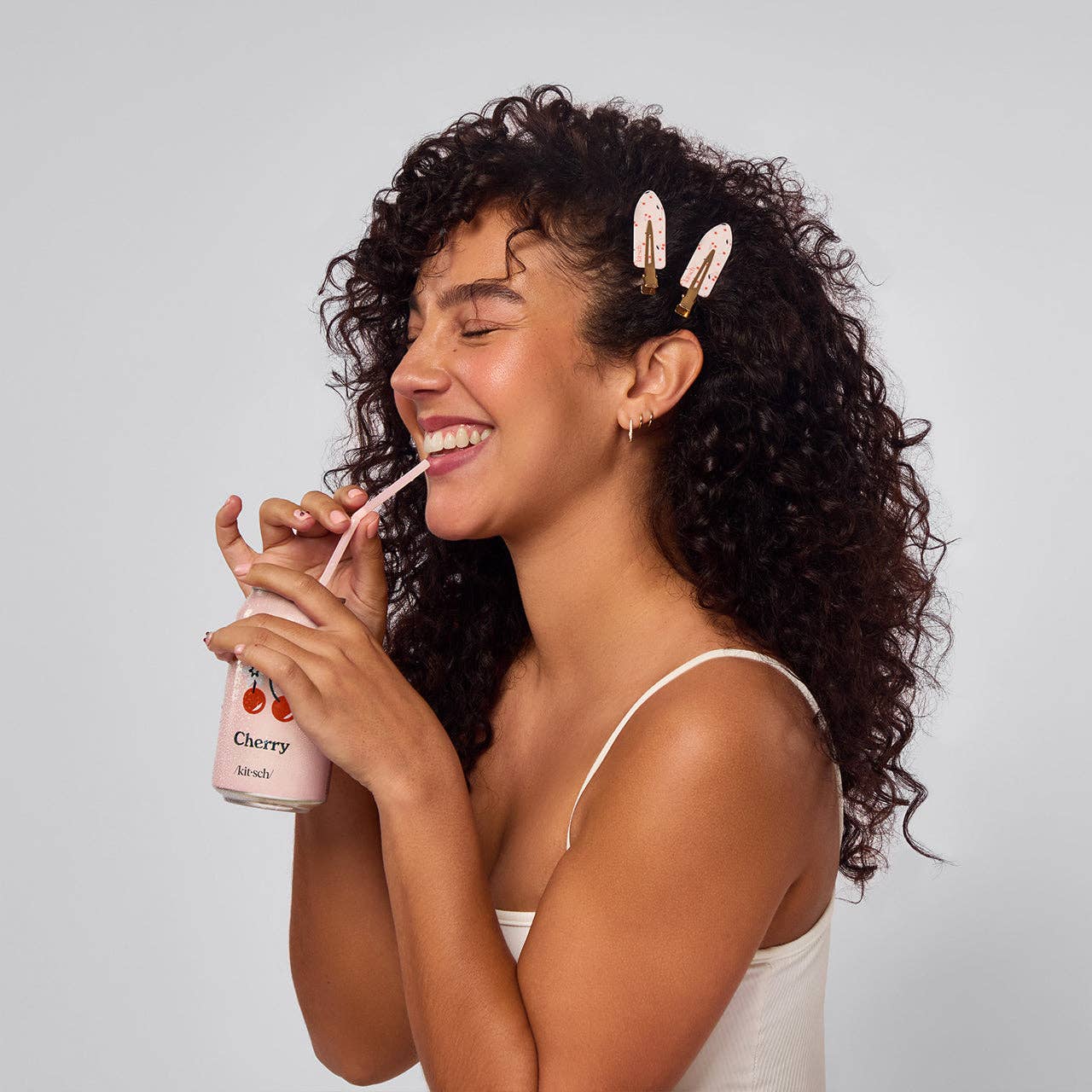 Kitsch / Creaseless Clips 4pc Set- Cherry Print