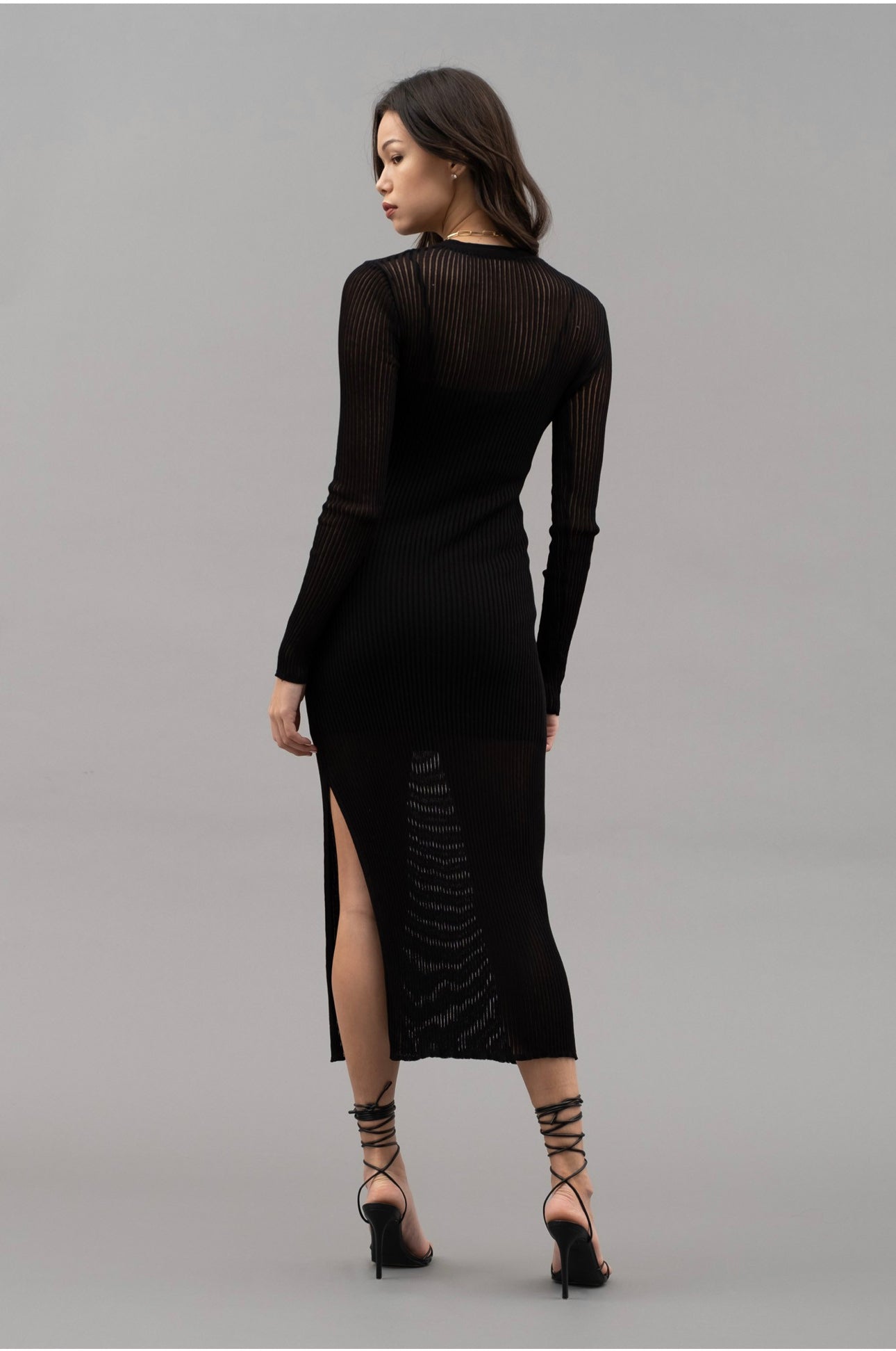 WC Sheer Knit Midi Dress
