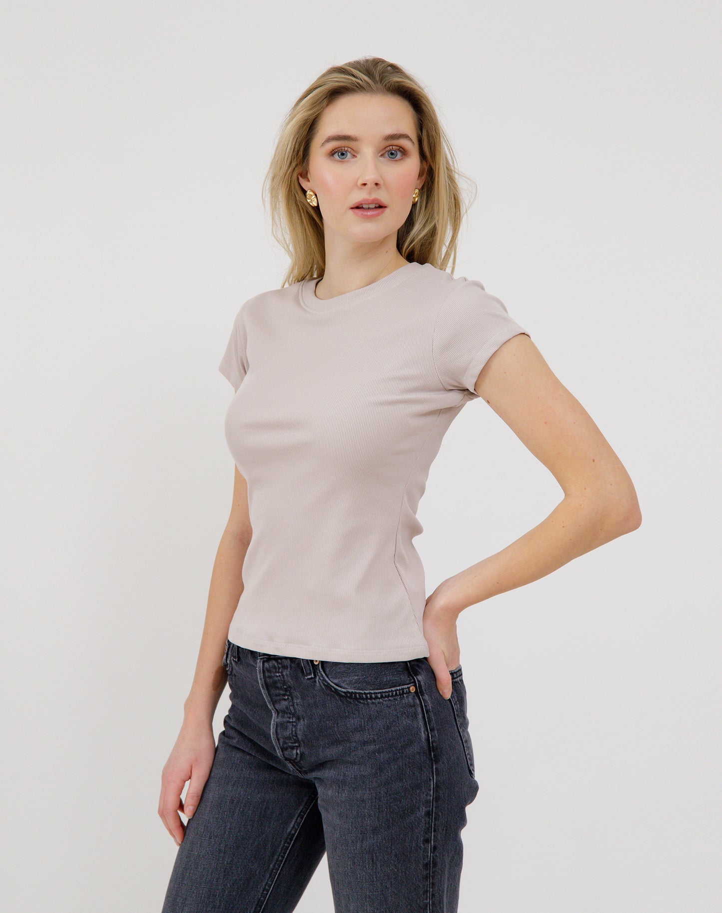 Brunette the Label / Ribbed Fitted Tee (3 colors)