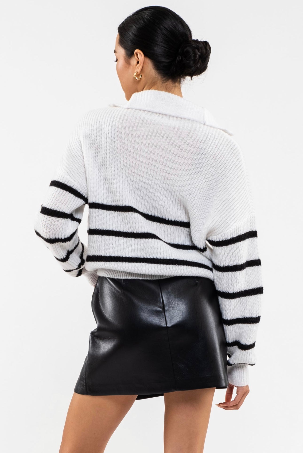 WC Striped Half Zip Sweater