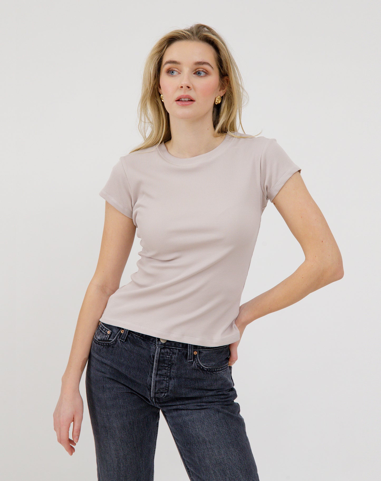 Brunette the Label / Ribbed Fitted Tee (3 colors)