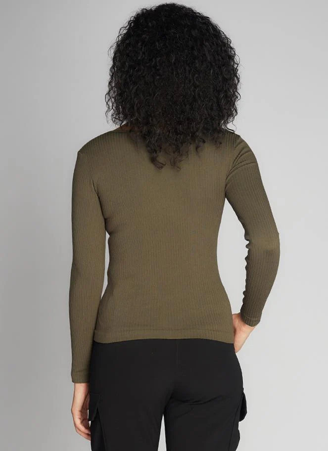 C’est Moi / Seamless Rib Square Neck Top — ONE SIZE (2 colors)
