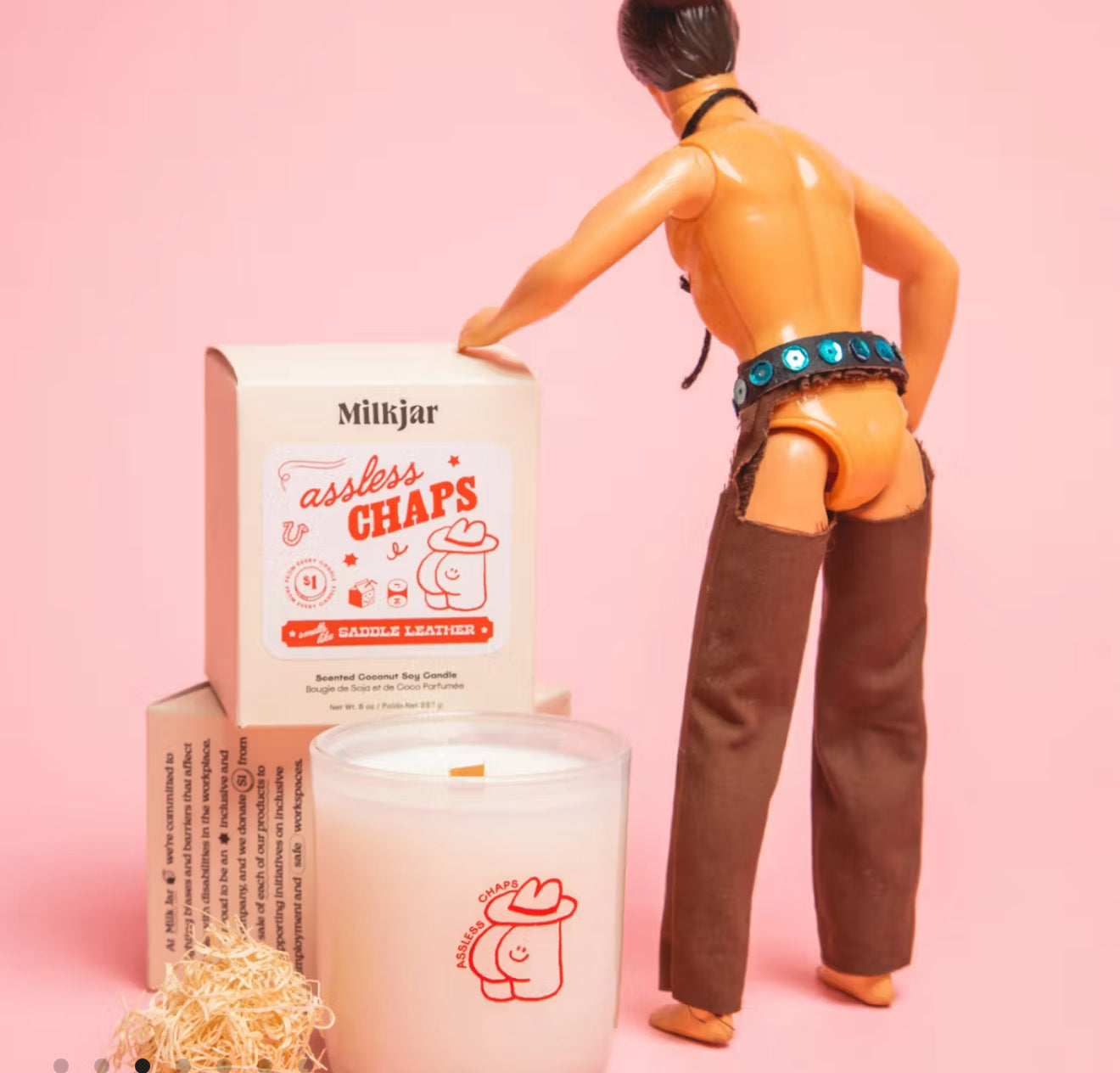 Milk Jar / Assless Chaps 8oz Candle
