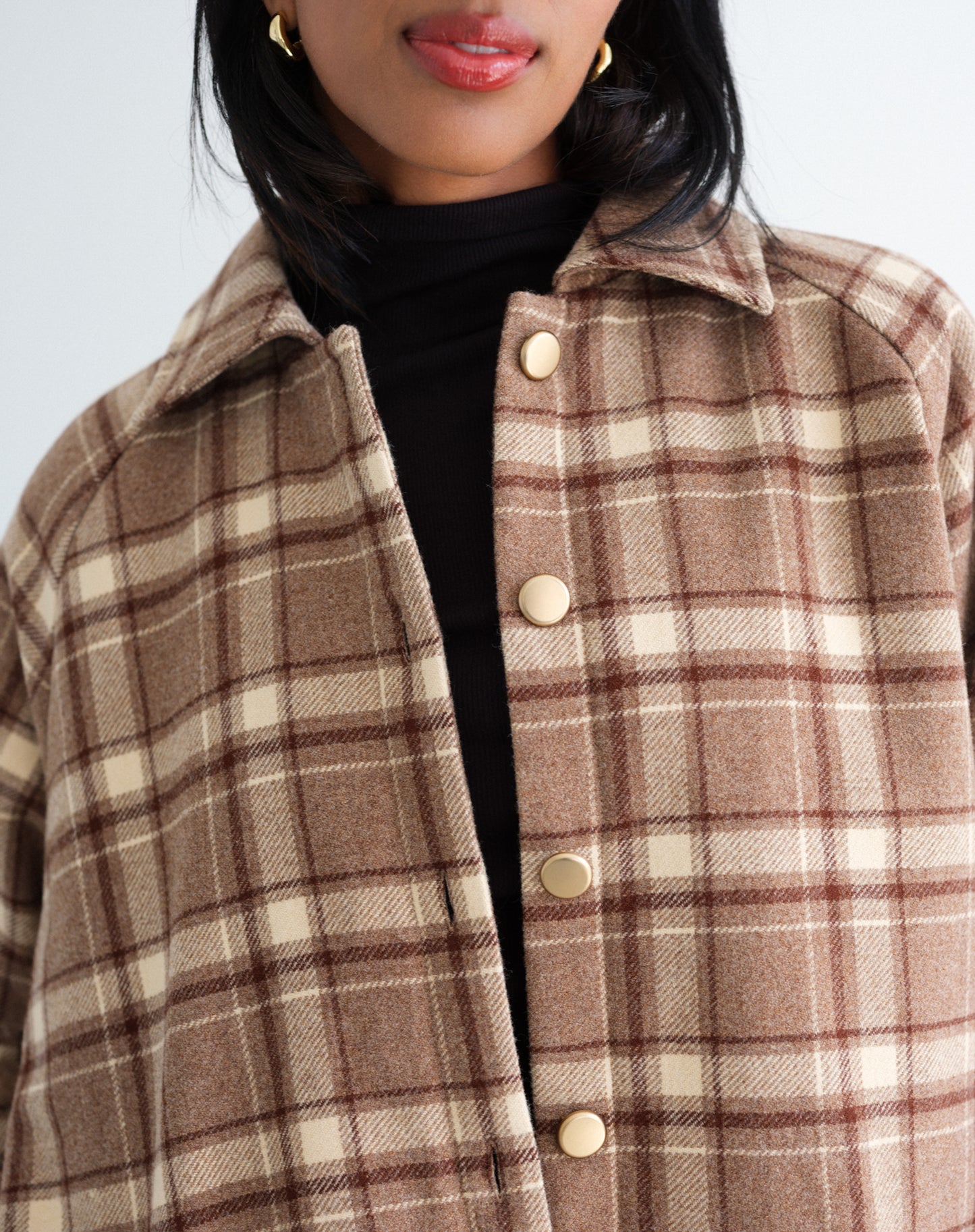 Brunette the Label / Plaid with Gold Buttons