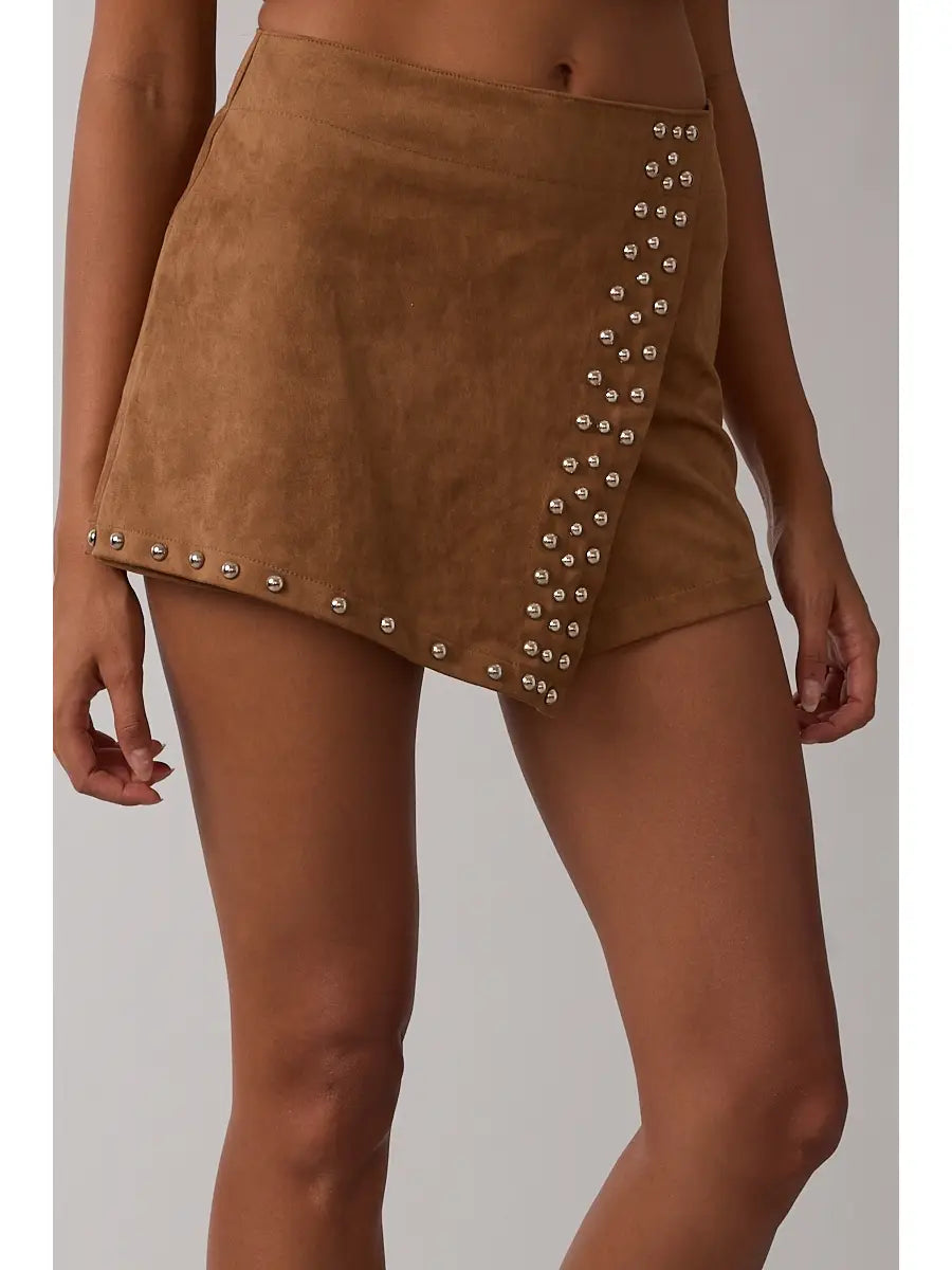 WC / Suede Studded Skort
