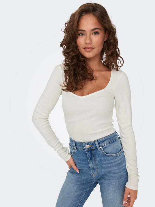 ONLY Faith Long Sleeve Heart Top