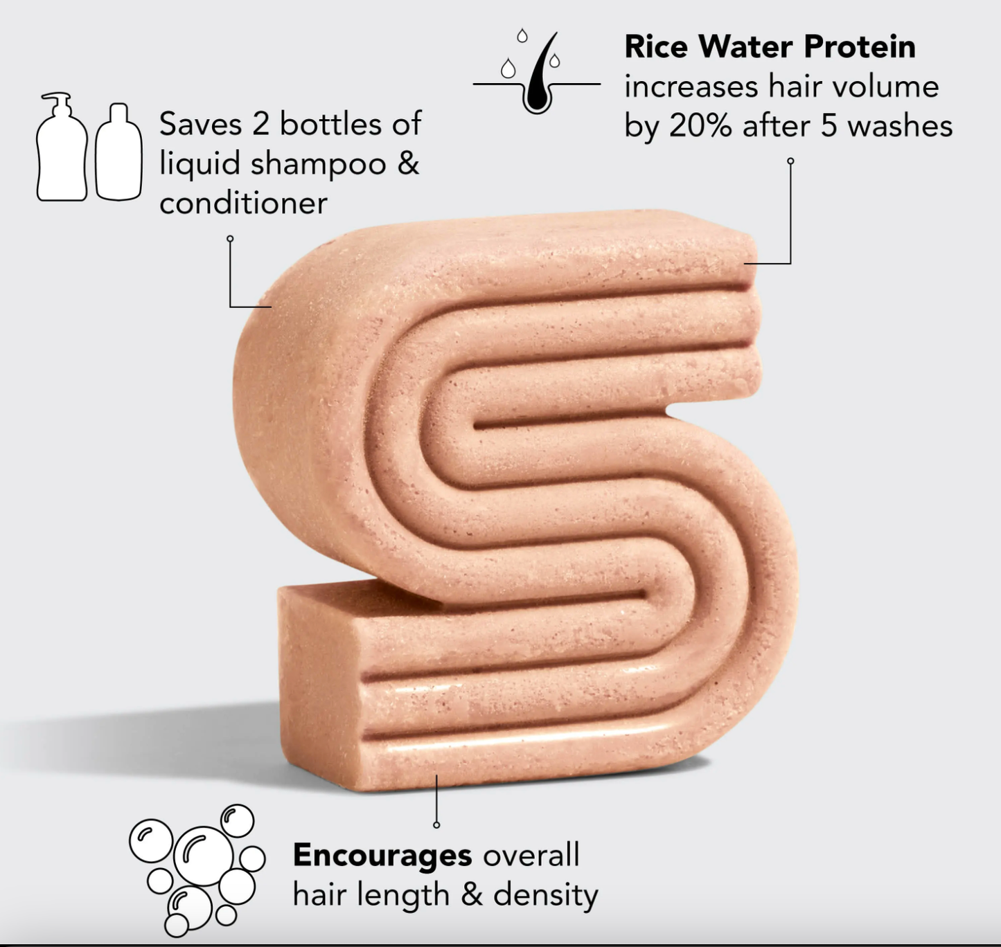 Kitsch / Rice Water Protein Shampoo Bar for Hair Growth