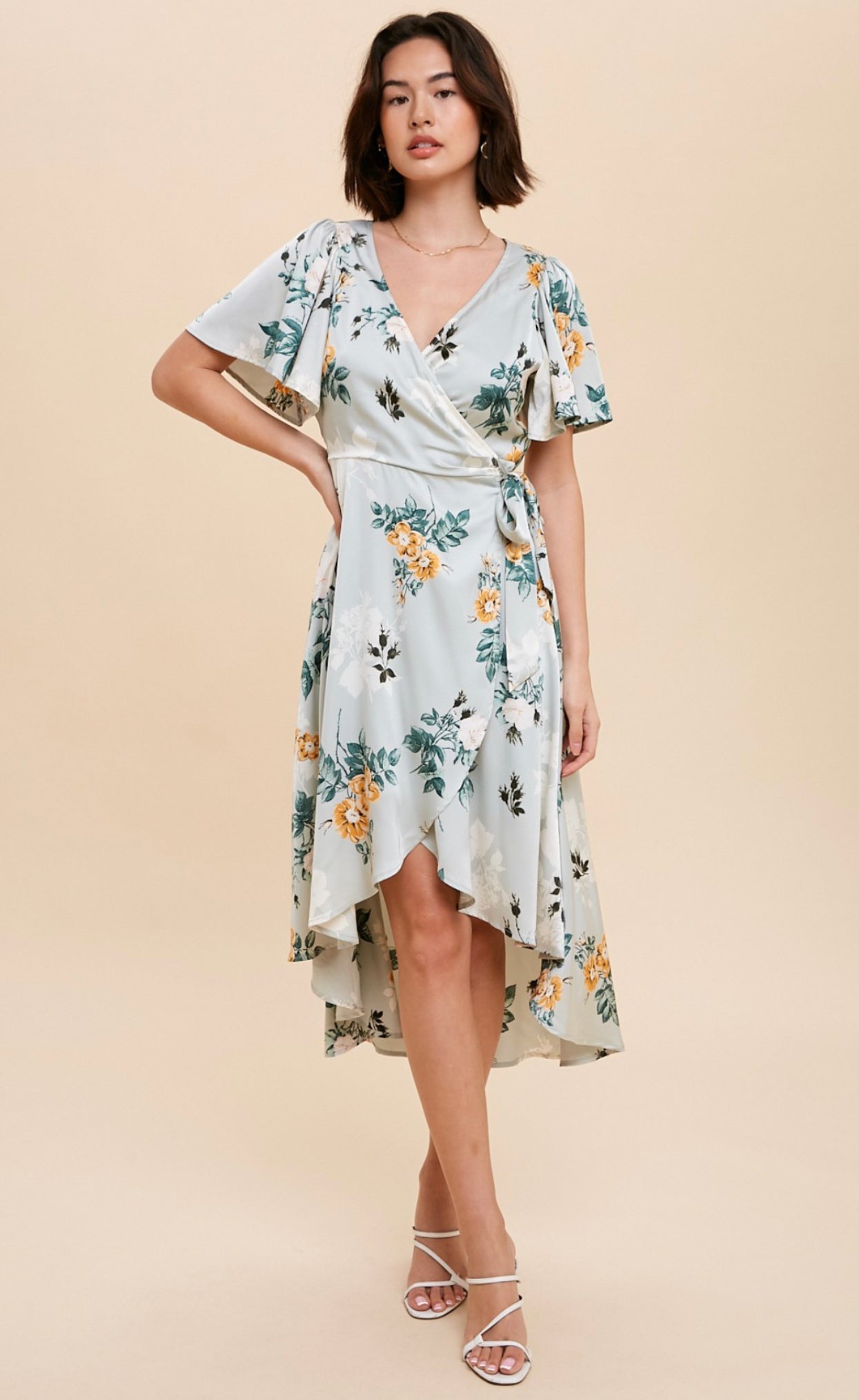 WC Satin Wrap Dress