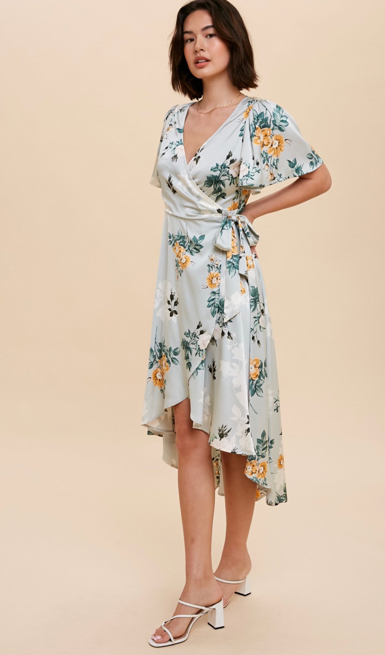 WC Satin Wrap Dress
