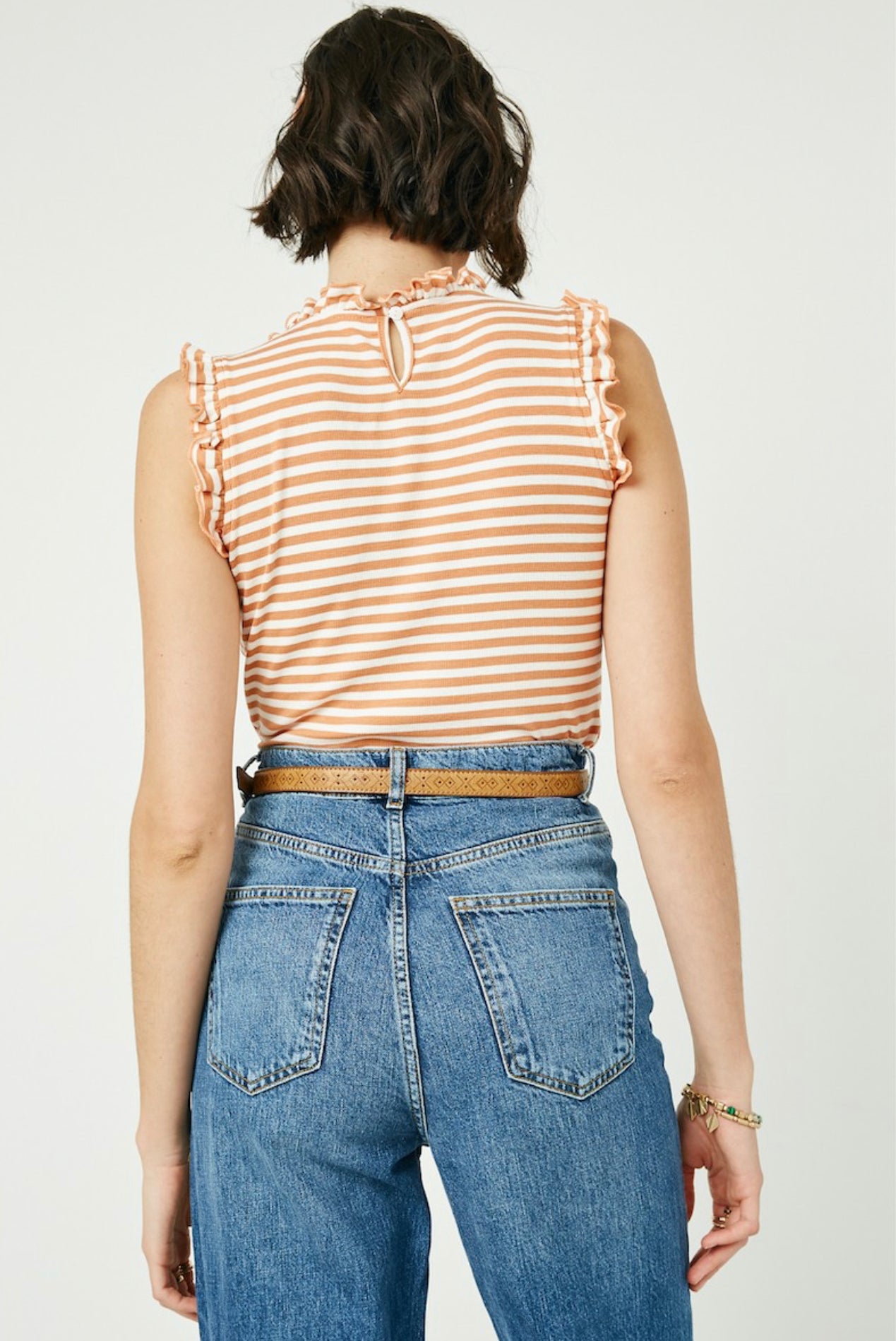 WC Ruffle Striped Tank