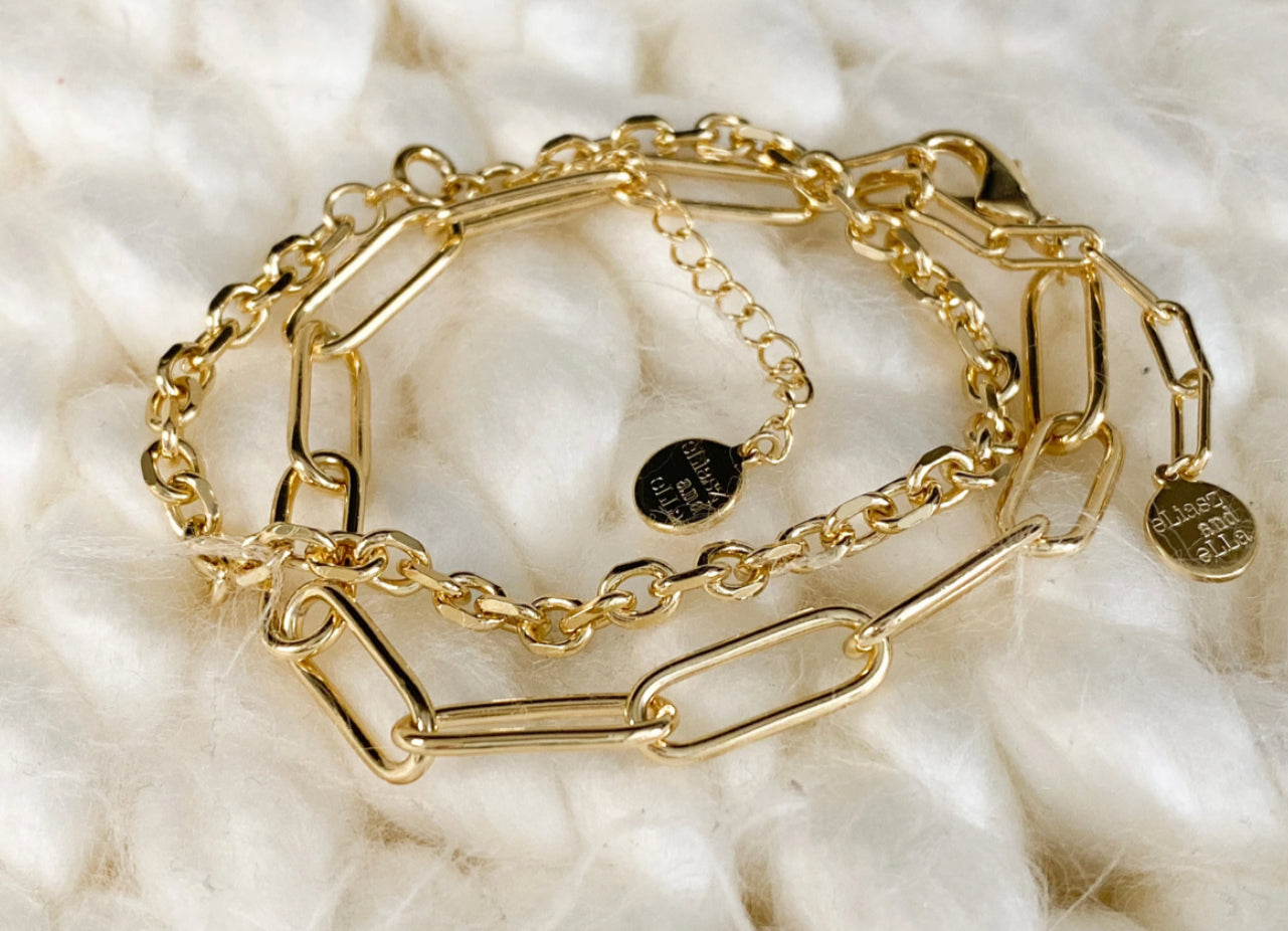 eLiasz & eLLa / Connection Paperclip Bracelet Gold & Silver