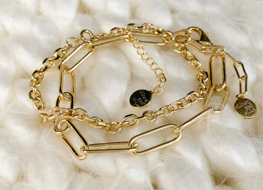 eLiasz & eLLa / Connection Paperclip Bracelet Gold & Silver