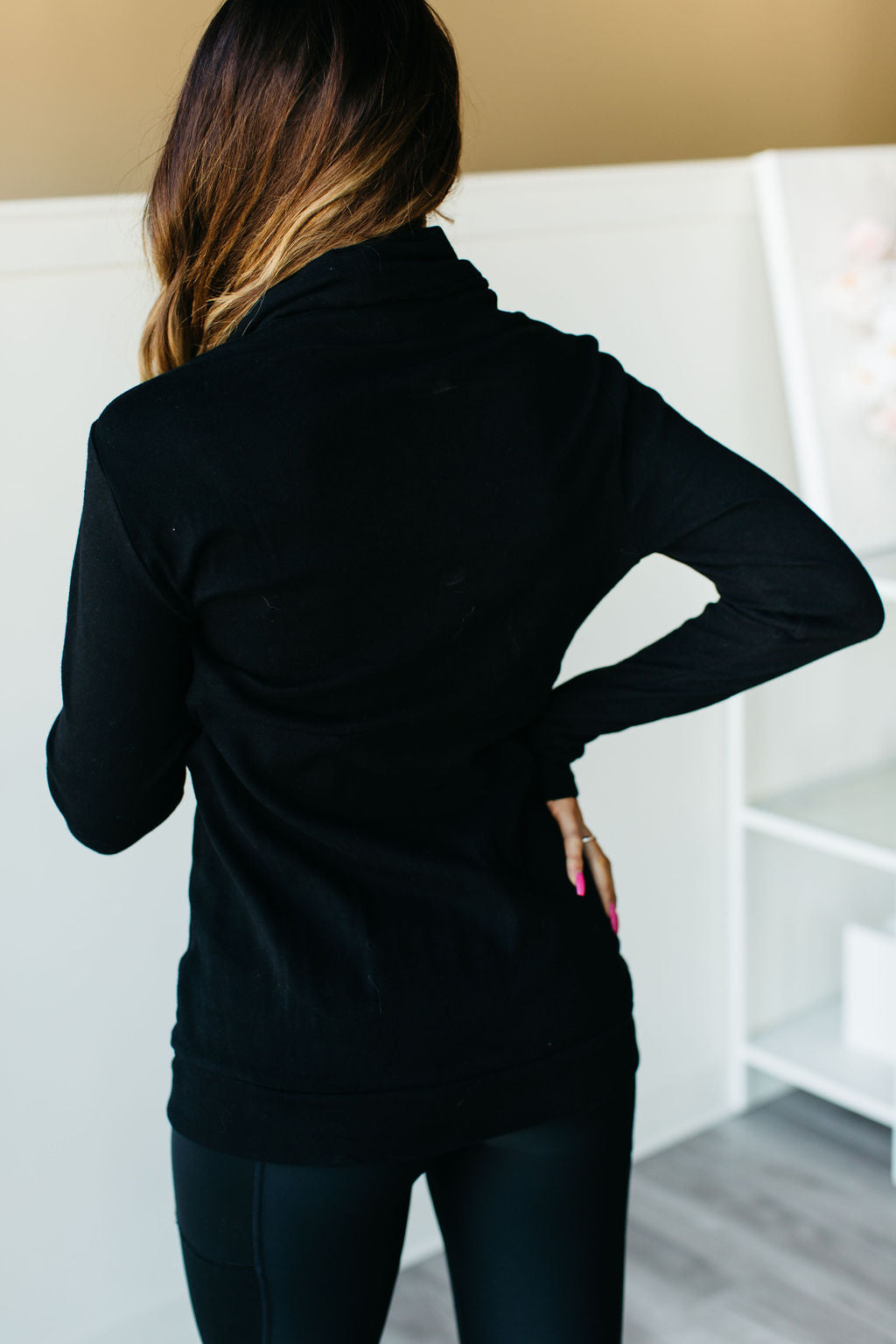 Black Cowl Neck