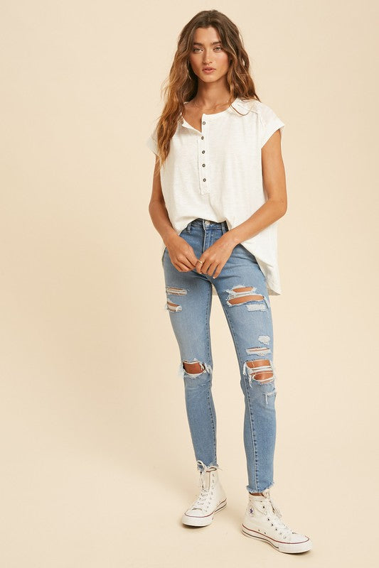 Alexandra Embroidered Henley