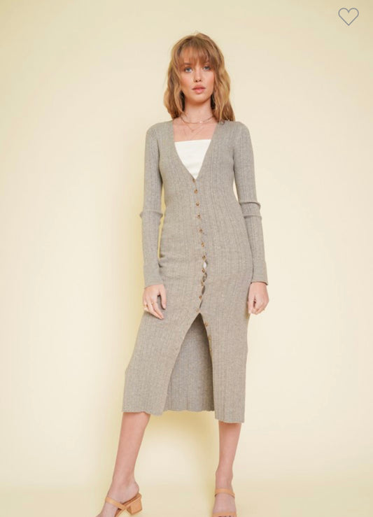 WC Ribbed Duster Cardigan