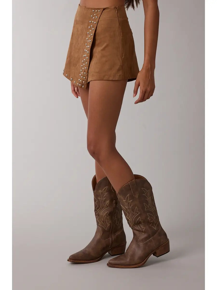 WC / Suede Studded Skort