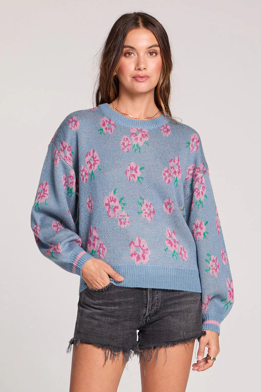 Saltwater Luxe / Ronnie Dusty Blue Sweater