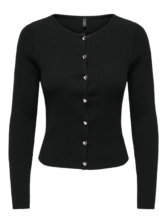 ONLY / Meddi Cardigan with Heart Buttons (2 colors)