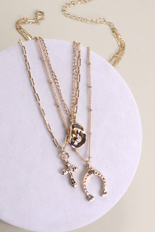 WC / Horseshoe Trio Necklace