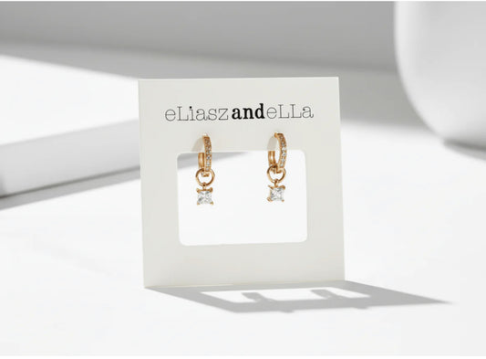 eLiasz & eLLa / CZ Huggies & Princess Cut CZ Charm