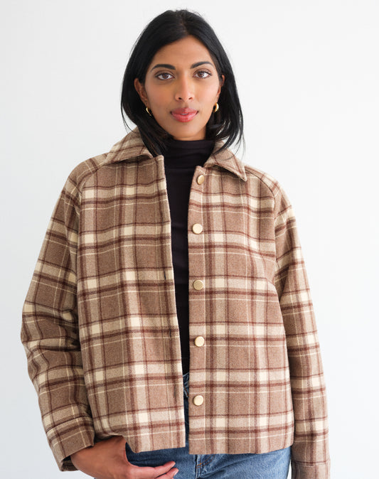 Brunette the Label / Plaid with Gold Buttons