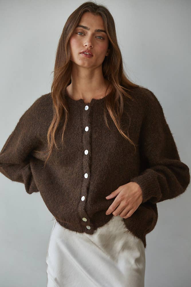 WC / Knit Cardigan in Dark Chocolate
