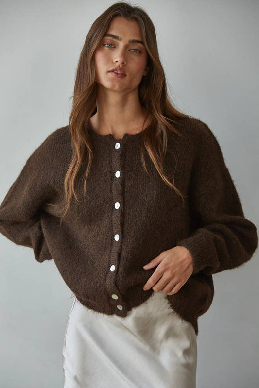WC / Knit Cardigan in Dark Chocolate