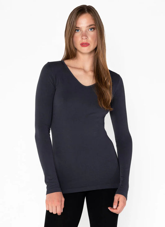C’est Moi / Bamboo V Neck Longsleeve (2 Colors) — ONE SIZE