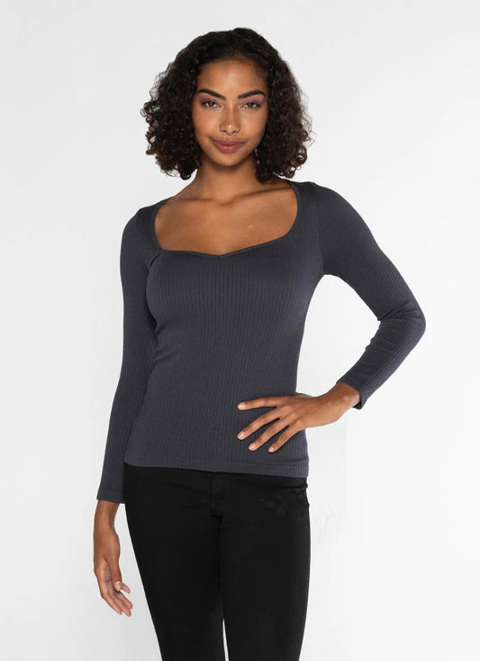 C’est Moi / Seamless Rib Sweetheart Top — ONE SIZE