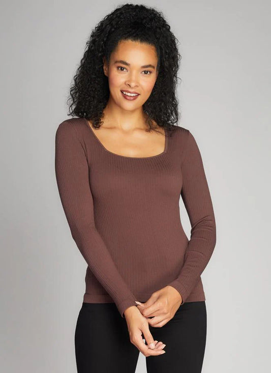 C’est Moi / Seamless Rib Square Neck Top — ONE SIZE