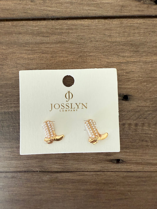 WC / Western Boot Pearl Earrings