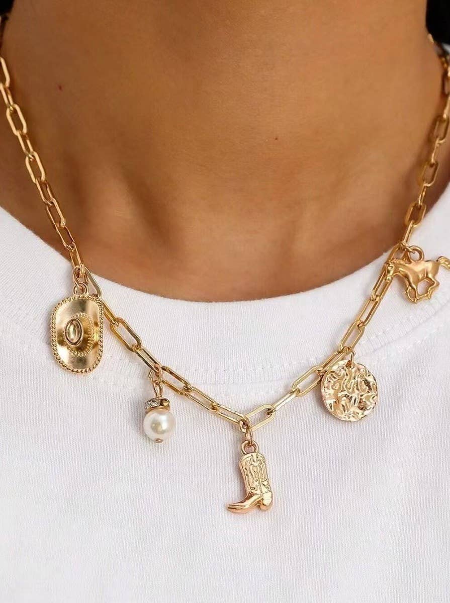 WC / Western Boot Charm Necklace