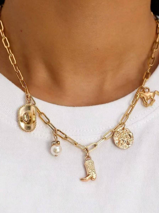 WC / Western Boot Charm Necklace