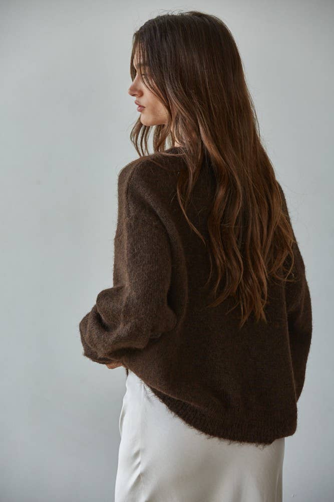 WC / Knit Cardigan in Dark Chocolate