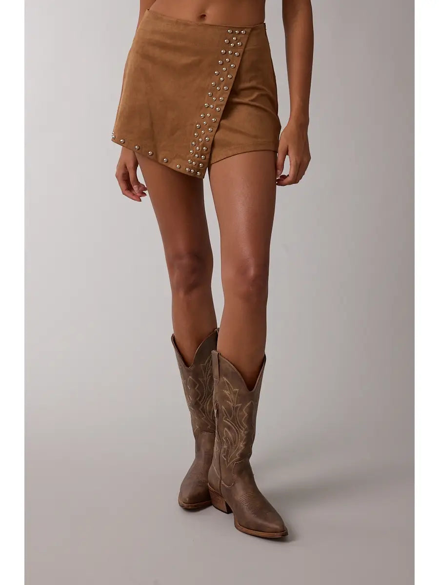 WC / Suede Studded Skort