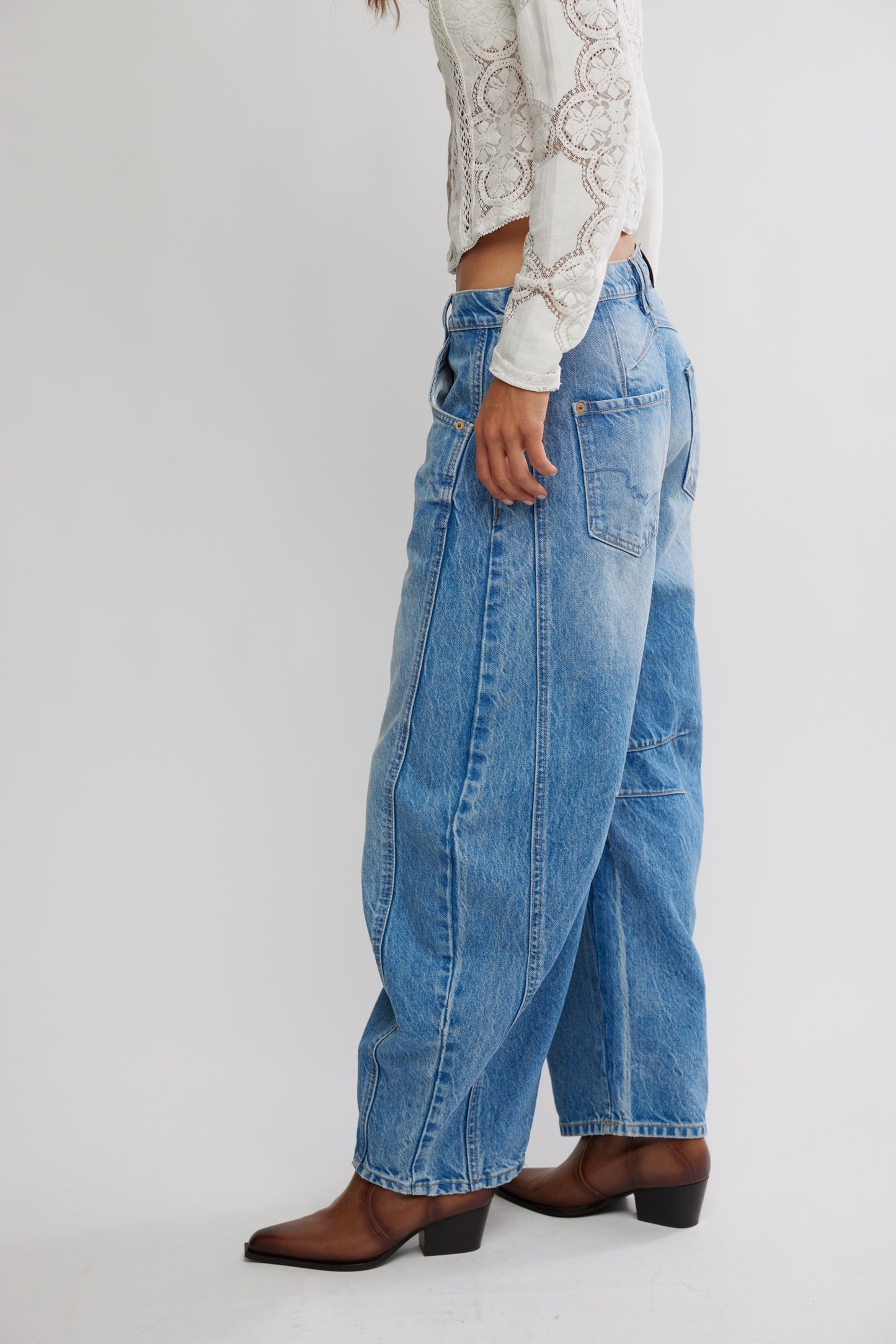 Free People / Good Luck Mid Rise Barrel Jeans