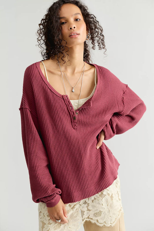 Free People / Montreal Oversized Thermal Henley
