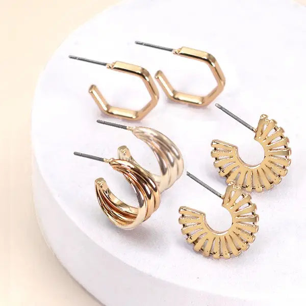 WC Trio Earring Set (3 Pairs)