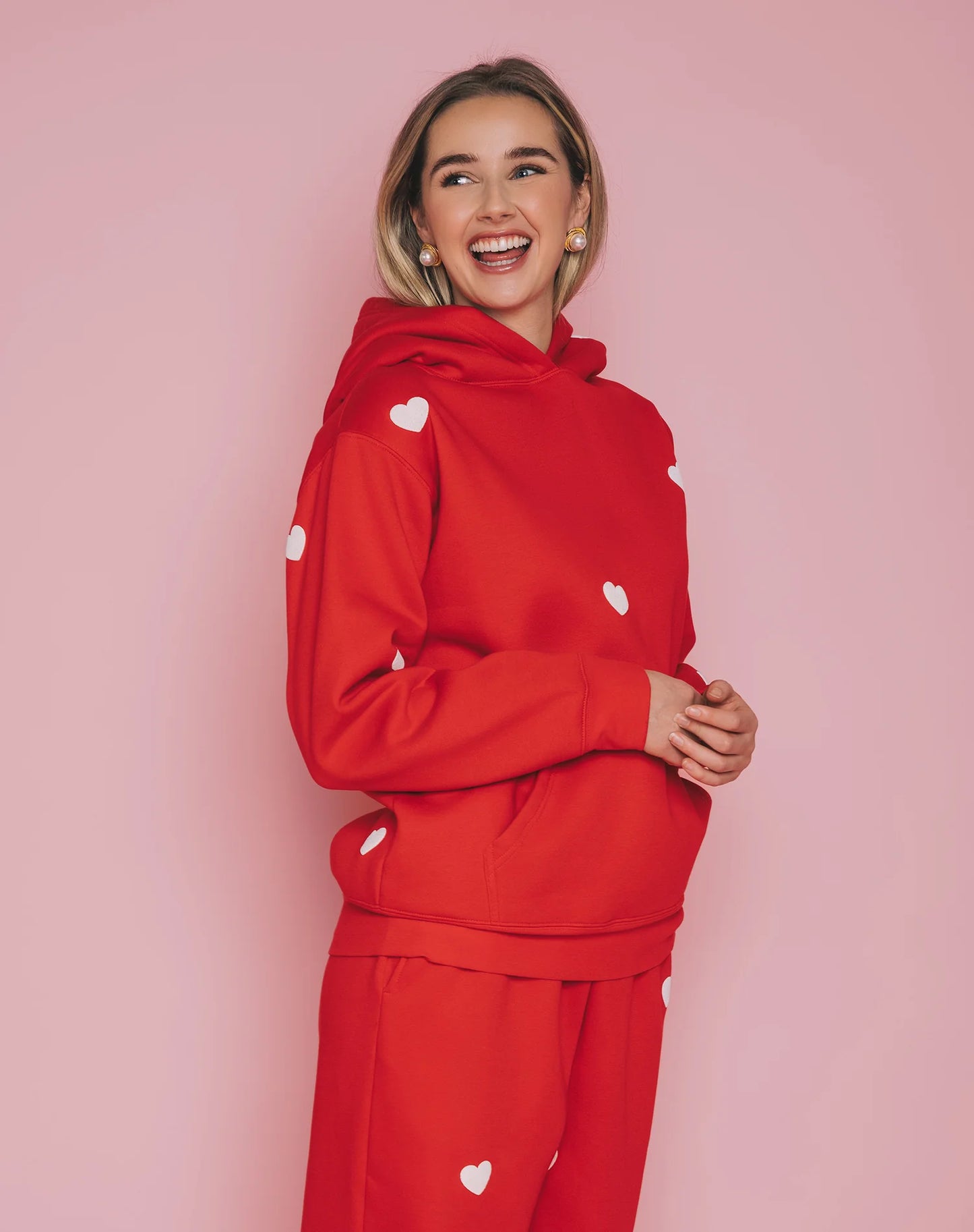 Brunette the Label / All Over Heart Classic Hoodie