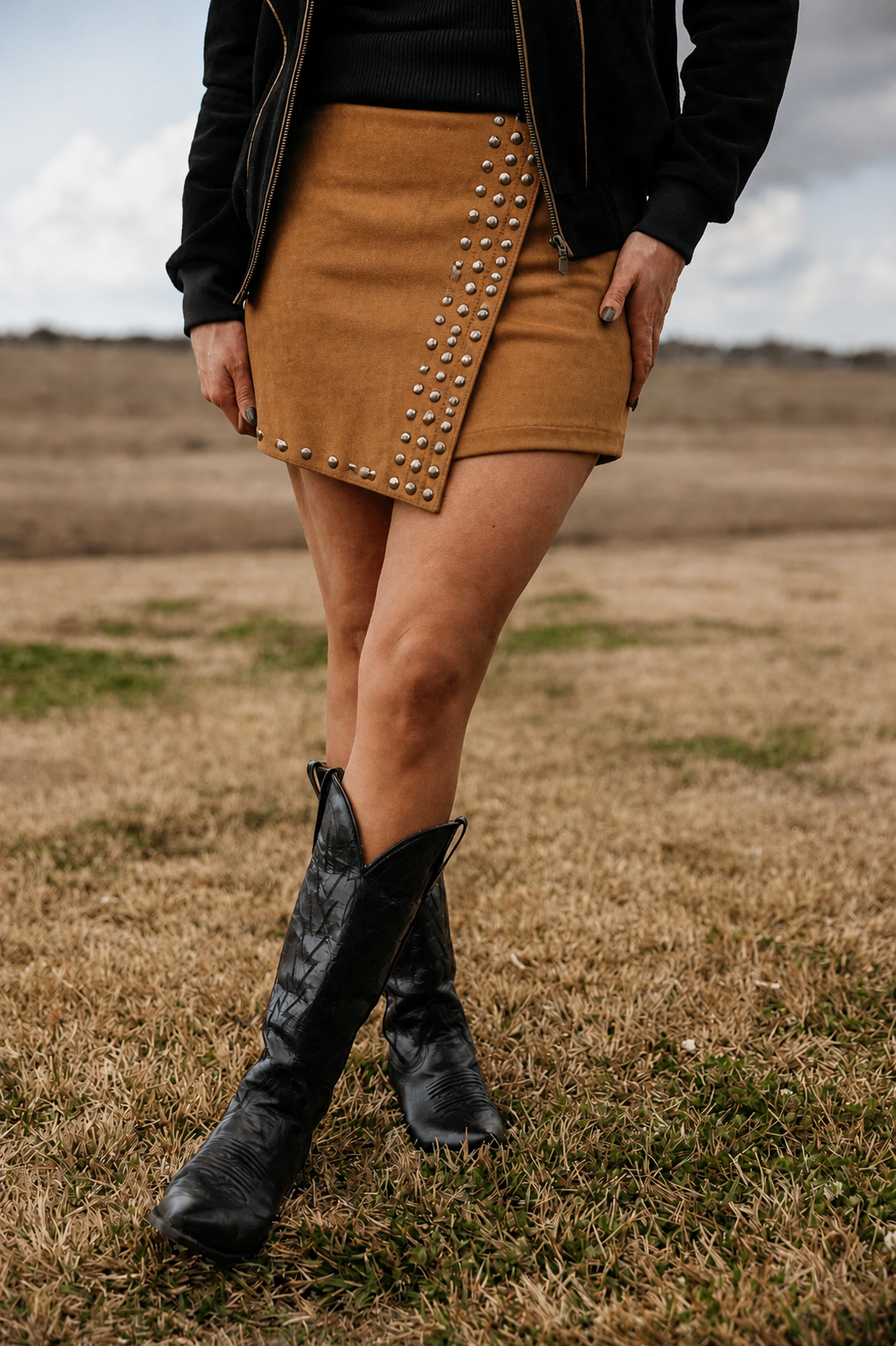 WC / Suede Studded Skort