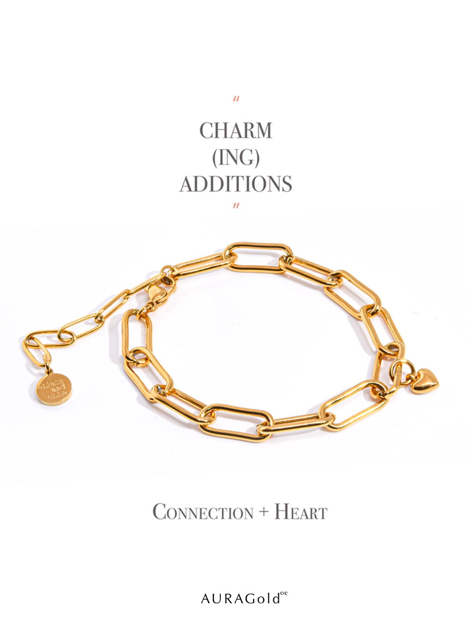 eLiasz & eLLa / Connection Bracelet & Heart Charm Gold & Silver