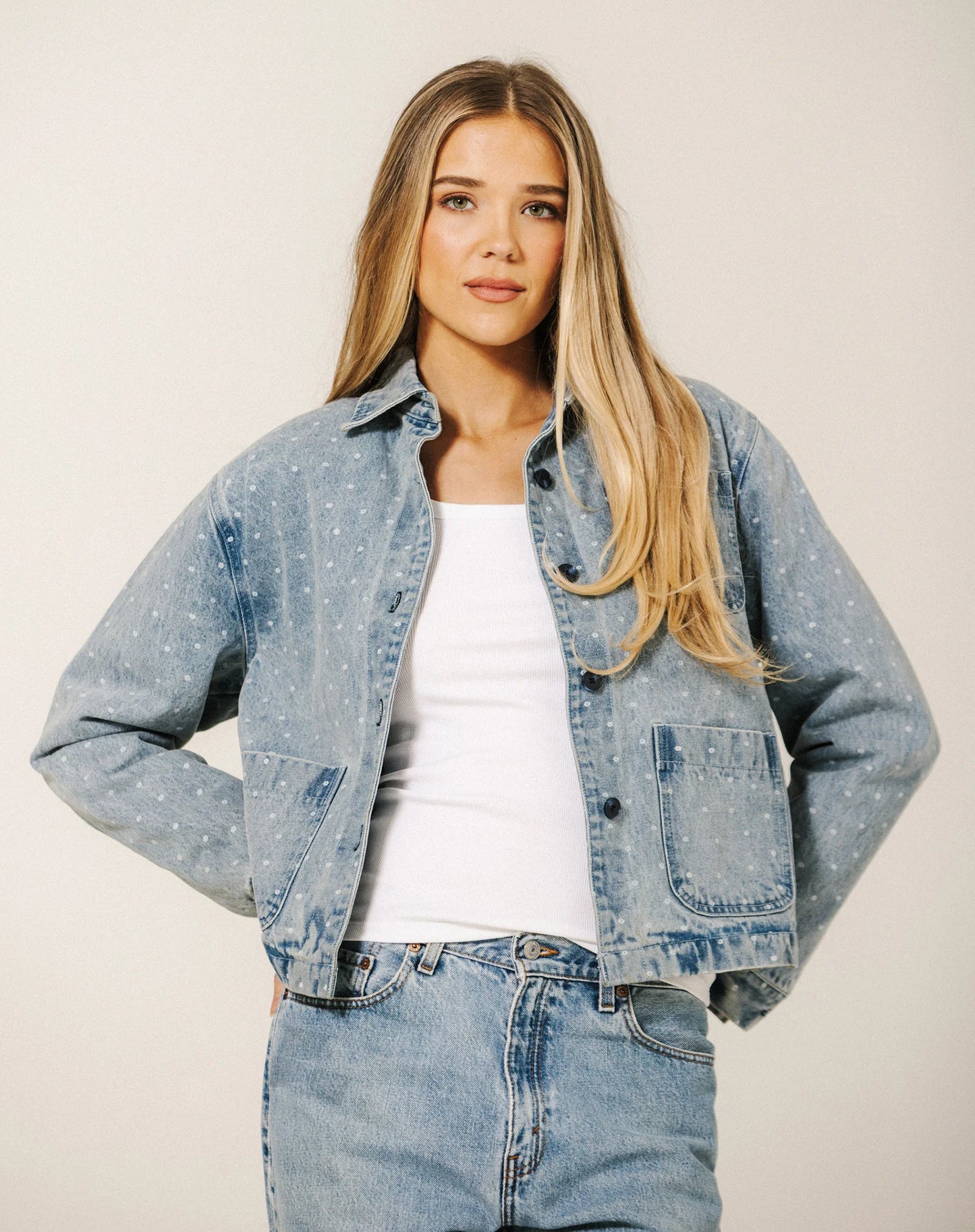 Brunette the Label / Floral Denim Jacket